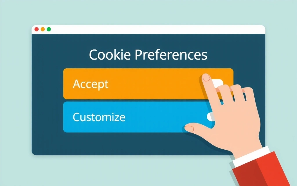 Illustration of a user managing cookie preferences