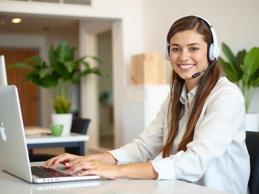 Customer service representative assisting a customer