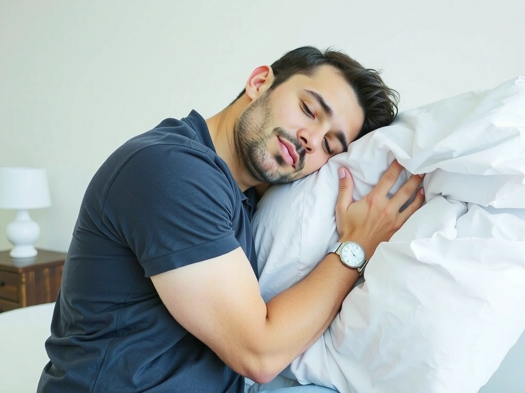 Man sleeping peacefully and relaxed