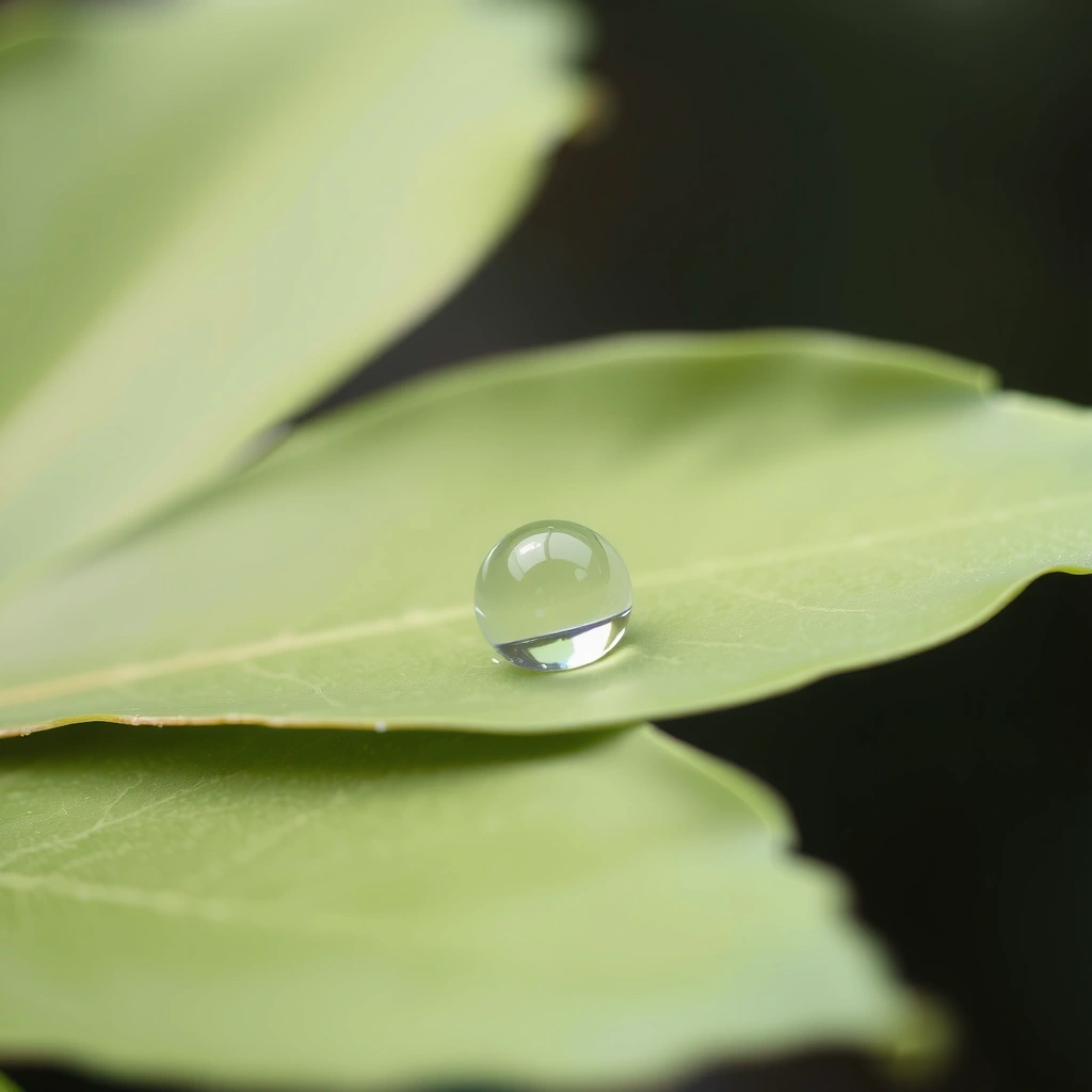 A drop of serum on a leaf