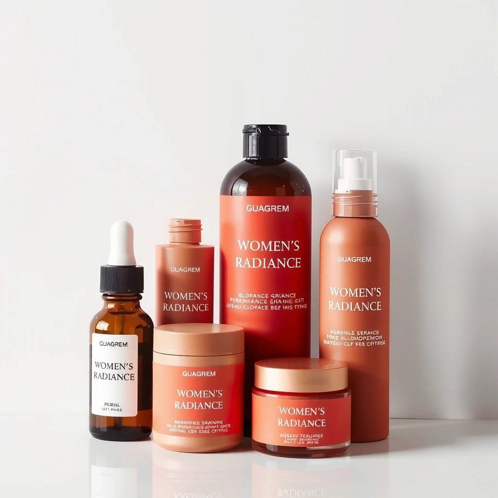 Bottles and jars arranged aesthetically