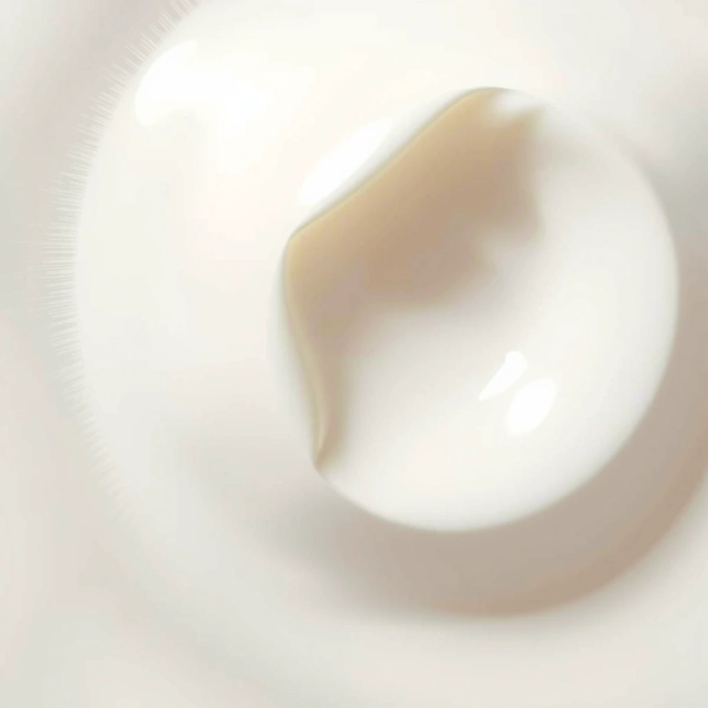 Close-up of a smooth, white cream texture