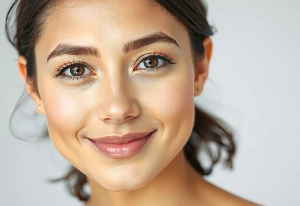 Woman with glowing skin after using deep hydration cream